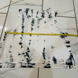 lululemon athletica Black & White Tie-Dye Crop Tank